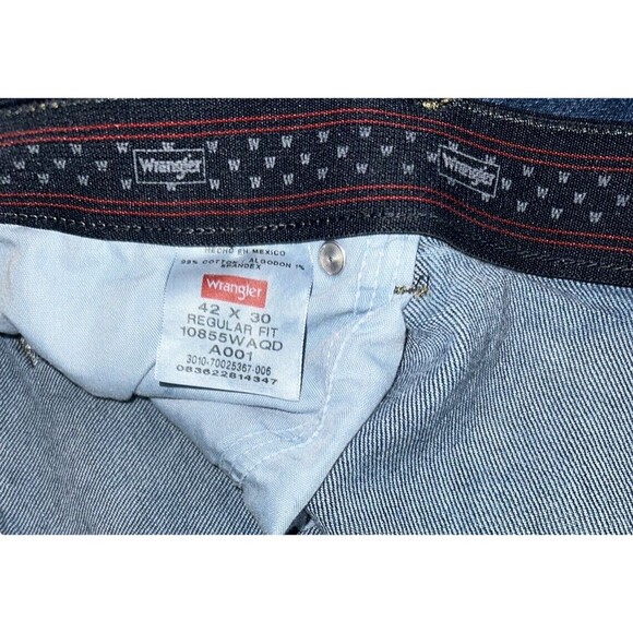Wrangler Mens Jeans Five Star Denim Relaxed Regular Fit 10855WAQD 42x30 Clean - Picture 4 of 6